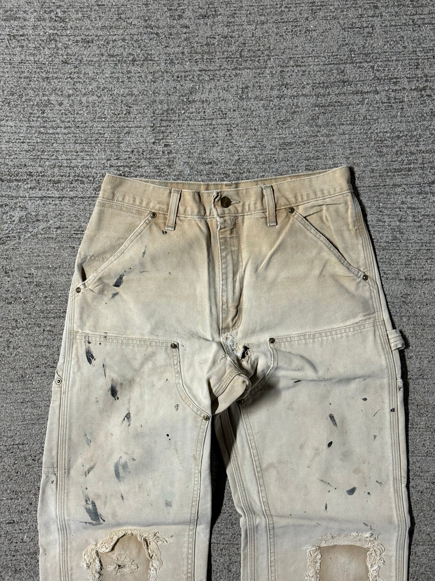 Vintage Tan Double-Knee Carhartt Pants | 28x30