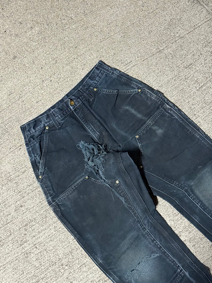 Vintage Black Double-Knee Carhartt Pants | 28x28